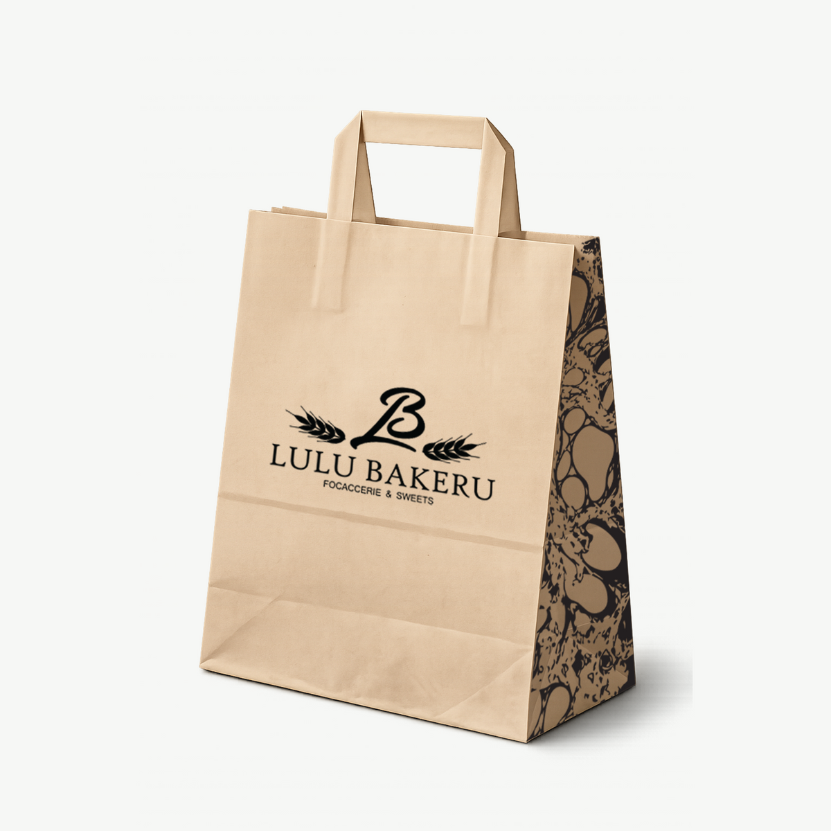 Premium flat handle paper bags with custom print